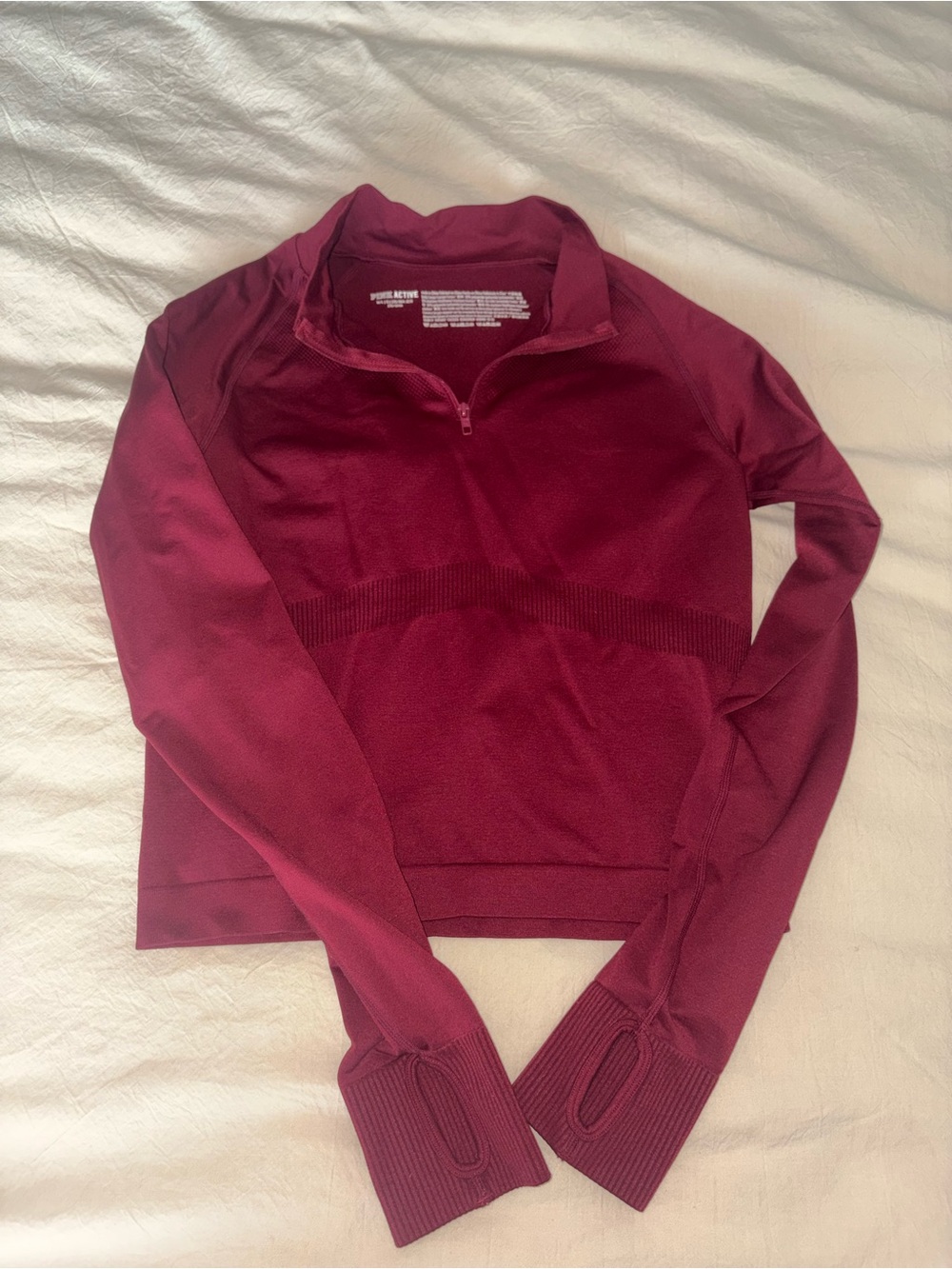 PINK ACTIVE Women's Maroon Half-Zip Pullover